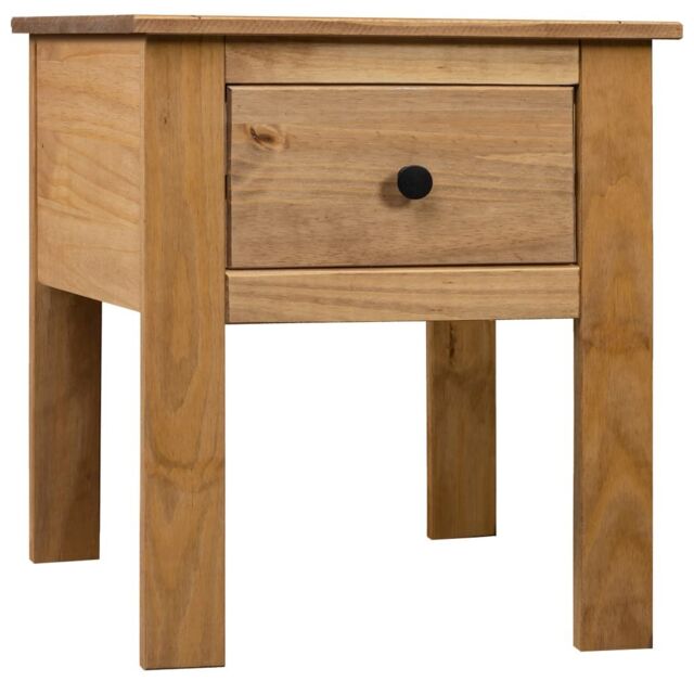 Berkfield Home Bedside Cabinet 46x40x57 cm Pine Panama Range in Brown - Size: 46 x 40 x 57 cm - image 1