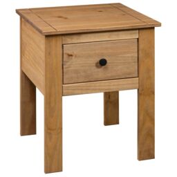 Berkfield Home Bedside Cabinet 46x40x57 cm Pine Panama Range in Brown - Size: 46 x 40 x 57 cm - thumbnail 4