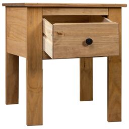 Berkfield Home Bedside Cabinet 46x40x57 cm Pine Panama Range in Brown - Size: 46 x 40 x 57 cm - thumbnail 2