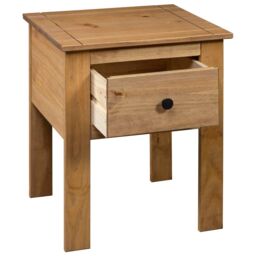 Berkfield Home Bedside Cabinet 46x40x57 cm Pine Panama Range in Brown - Size: 46 x 40 x 57 cm - thumbnail 5