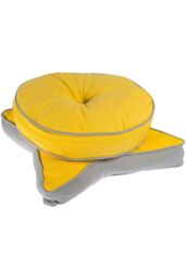 Homescapes Round Cotton Floor Cushion Soft, Comfy & Machine Washable in Yellow - thumbnail 6
