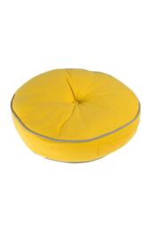 Homescapes Round Cotton Floor Cushion Soft, Comfy & Machine Washable in Yellow - thumbnail 3