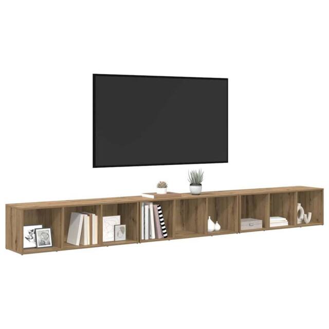 Berkfield Home TV Cabinet 3 pcs Artisan oak 37 x 35 x 107.5 cm Engineered wood in Brown - image 1