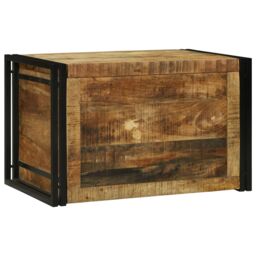 Berkfield Home Storage Box - 80 x 50 x 50 cm, Solid Rough Wood Mango in Brown - Size: 80 x 50 x 50 cm - thumbnail 3