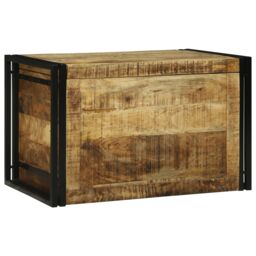 Berkfield Home Storage Box - 80 x 50 x 50 cm, Solid Rough Wood Mango in Brown - Size: 80 x 50 x 50 cm - thumbnail 4