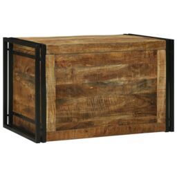 Berkfield Home Storage Box - 80 x 50 x 50 cm, Solid Rough Wood Mango in Brown - Size: 80 x 50 x 50 cm - thumbnail 1
