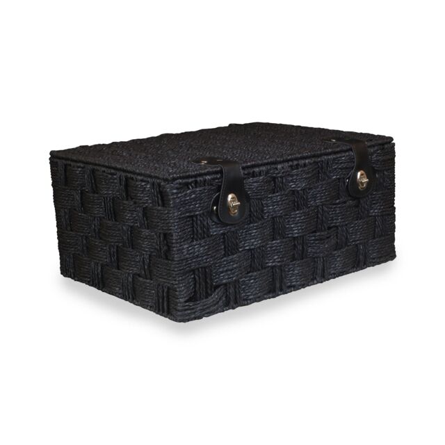 Red Hamper Black Woven Paper Rope Picnic Basket - Size: Medium - image 1