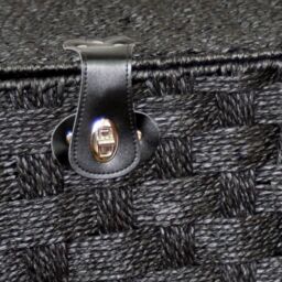 Red Hamper Black Woven Paper Rope Picnic Basket - Size: Medium - thumbnail 2