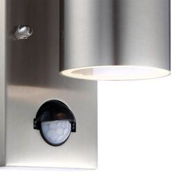 First Choice Lighting Set of 2 Blaze - Stainless Steel Outdoor Motion Sensor Wall Lights in Silver - thumbnail 6