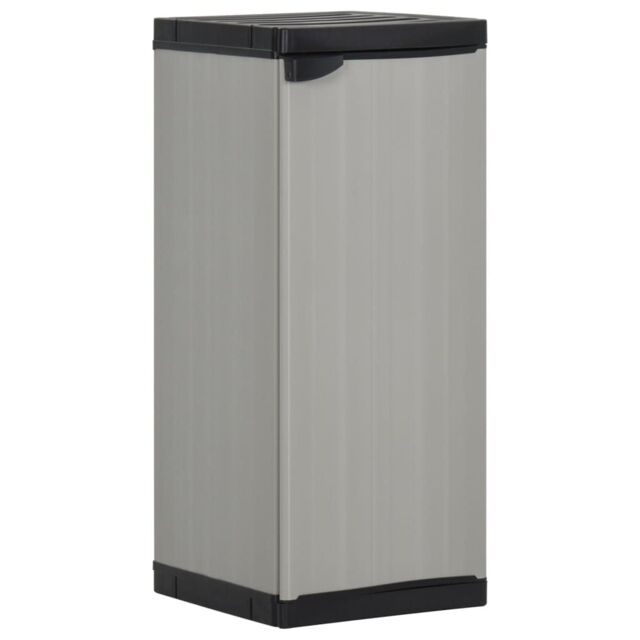 Berkfield Home Garden Storage Cabinet with 1 Shelf Grey & Black 35x40x85 cm - Size: 35 x 40 x 85 cm - image 1