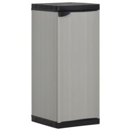 Berkfield Home Garden Storage Cabinet with 1 Shelf Grey & Black 35x40x85 cm - Size: 35 x 40 x 85 cm