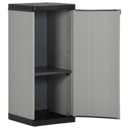 Berkfield Home Garden Storage Cabinet with 1 Shelf Grey & Black 35x40x85 cm - Size: 35 x 40 x 85 cm - thumbnail 3