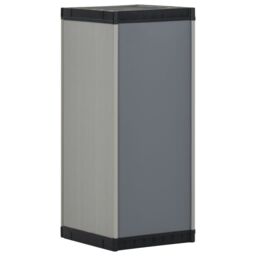 Berkfield Home Garden Storage Cabinet with 1 Shelf Grey & Black 35x40x85 cm - Size: 35 x 40 x 85 cm - thumbnail 6