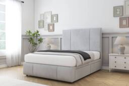 "Sloomy Lisbon Naples Divan Set No Drawers-54"" Headboard-Footboard in Silver - Size: Small Single" - thumbnail 3