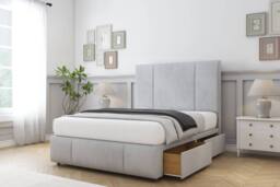 "Sloomy Lisbon Naples Divan Set No Drawers-54"" Headboard-Footboard in Silver - Size: Small Single" - thumbnail 1