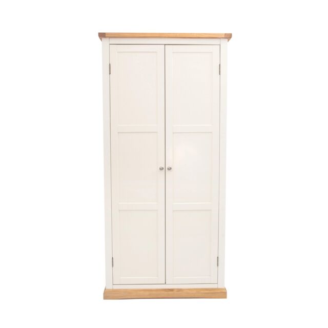 Cabinet Bits Trevi 2 Door Wardrobe Chrome Knob in Off-White - image 1