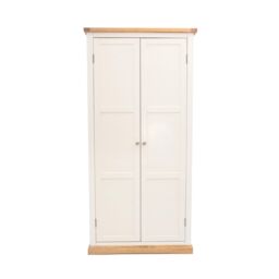 Cabinet Bits Trevi 2 Door Wardrobe Chrome Knob in Off-White
