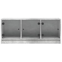 Berkfield Home TV Cabinet with Glass Doors Concrete Grey 102x37x42 cm - Size: 102 x 37 x 42 cm - thumbnail 6