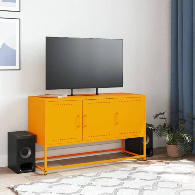 Berkfield Home TV Cabinet Mustard Yellow 100.5x39x60.5 cm Steel - image 1