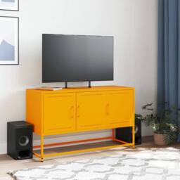 Berkfield Home TV Cabinet Mustard Yellow 100.5x39x60.5 cm Steel - thumbnail 1