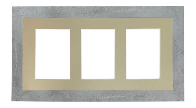 Frames & Mirrors 4U Metro Mineral Grey Frame with Light Grey Mount for 3 Image Sizes 7 x 5 Inch in Mid Grey - image 1