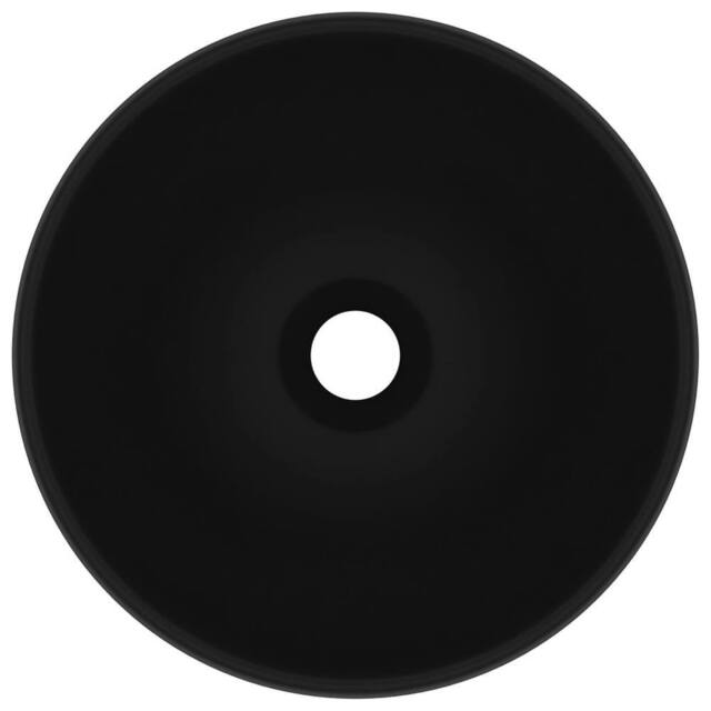 Berkfield Home Luxury Bathroom Basin Round Matt Black 32.5x14 cm Ceramic - image 1