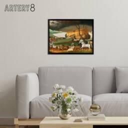 "Artery8 Edward Hicks Noah's Ark Framed Canvas Wall Art Print - Size: W12"" x H16""" - thumbnail 3