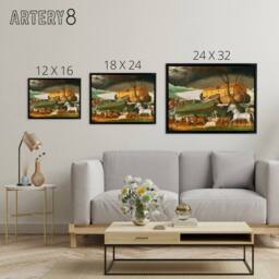 "Artery8 Edward Hicks Noah's Ark Framed Canvas Wall Art Print - Size: W12"" x H16""" - thumbnail 4