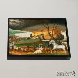 "Artery8 Edward Hicks Noah's Ark Framed Canvas Wall Art Print - Size: W12"" x H16""" - thumbnail 2