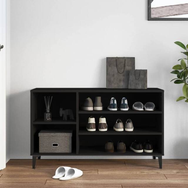 Berkfield Home Shoe Cabinet Black 102x36x60 cm Engineered Wood - Size: 102 x 36 x 60 cm - image 1
