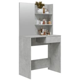 Berkfield Home Dressing Table with Mirror Concrete Grey 74.5x40x141 cm - thumbnail 4