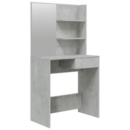 Berkfield Home Dressing Table with Mirror Concrete Grey 74.5x40x141 cm - thumbnail 2