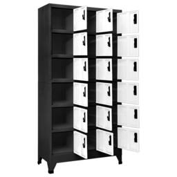 Berkfield Home Locker Cabinet Anthracite & White 90x40x180 cm Steel in Charcoal - Size: 90 x 40 x 180 cm