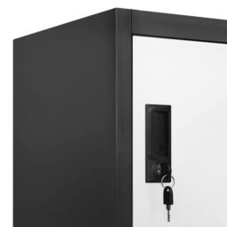 Berkfield Home Locker Cabinet Anthracite & White 90x40x180 cm Steel in Charcoal - Size: 90 x 40 x 180 cm - thumbnail 7