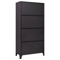 Berkfield Home Locker Cabinet Anthracite & White 90x40x180 cm Steel in Charcoal - Size: 90 x 40 x 180 cm - thumbnail 5