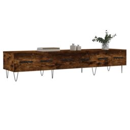 Berkfield Home TV Cabinet Smoked Oak 150x36x30 cm Engineered Wood in Brown - Size: 150 x 36 x 30 cm - thumbnail 3