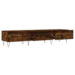 Berkfield Home TV Cabinet Smoked Oak 150x36x30 cm Engineered Wood in Brown - Size: 150 x 36 x 30 cm - thumbnail 6