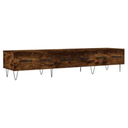 Berkfield Home TV Cabinet Smoked Oak 150x36x30 cm Engineered Wood in Brown - Size: 150 x 36 x 30 cm - thumbnail 2