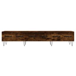 Berkfield Home TV Cabinet Smoked Oak 150x36x30 cm Engineered Wood in Brown - Size: 150 x 36 x 30 cm - thumbnail 5
