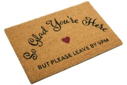 Orsina So Glad You Are Here Doormat in Natural - Size: 100 cm diameter - thumbnail 2