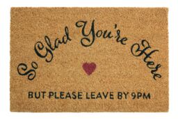 Orsina So Glad You Are Here Doormat in Natural - Size: 100 cm diameter - thumbnail 1