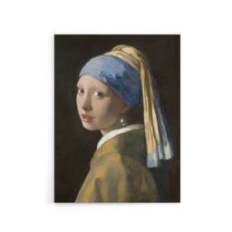 "Artery8 Girl with a Pearl Earring Vermeer Vintage Canvas Wall Art in Black - Size: W18"" x H24""" - thumbnail 1