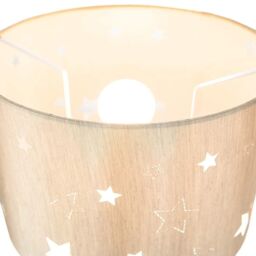 Happy Homewares Contemporary Linen Childrens/Kids Pendant/Lamp Shade with Laser Cut Stars in Beige - thumbnail 3