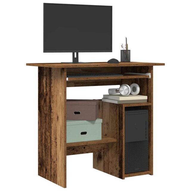 Berkfield Home Desk Old Wood 80x45x74 cm Engineered Wood in Brown - Size: 80 x 45 x 74 cm - image 1