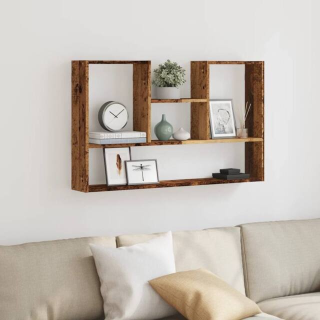 Berkfield Home Wall Shelf Old Wood 99x15x60 cm Engineered Wood in Brown - Size: 99 x 15 x 60 cm - image 1