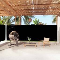 Berkfield Home Retractable Side Awning Black 200x1000 cm - thumbnail 2