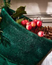 Dibor Set of 4 Harrington Quilted Green Velvet Xmas Gift Christmas Stocking - Size: 4 Pack - thumbnail 4