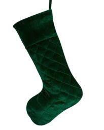Dibor Set of 4 Harrington Quilted Green Velvet Xmas Gift Christmas Stocking - Size: 4 Pack - thumbnail 2