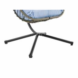 LUXURY LIFE Hanging Egg Chair Floating Garden Seat with Waterproof Cushion in Blue - thumbnail 4