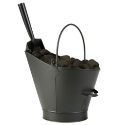 Dibor Contemporary Black Fireside 4pc Freestanding Companion Set 75cm with Coal Bucket & Scoop - thumbnail 4